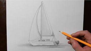 how to draw a sailboat pencil drawing for beginners