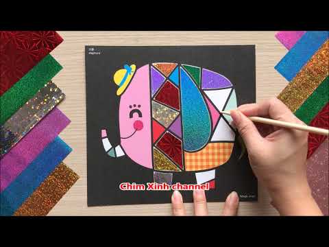 Video Tô màu bằng giấy nhũ công chúa lấp lánh, con voi -... - youtube