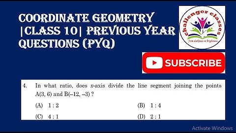In what ratio, does x-axis divide the line segment joining the points A(3, 6) and B(–12, –3).