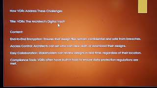 Designing the Future VDRs in Protecting Modern Architecture  Rafi Ahmed