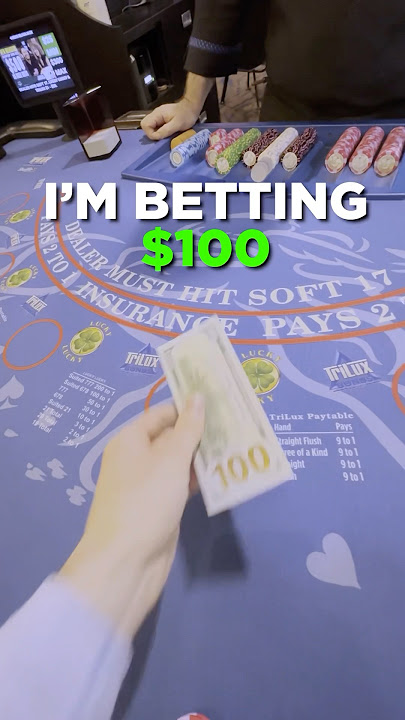 $100 blackjack bet to start the day! #Blackjack #Casino #Gambling
