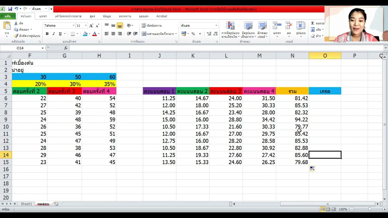 โปรแกรมคำนวณคะแนน  2022 New  แนะนำการใช้สูตร IF ใน Microsoft Excel คำนวณคะแนนเก็บและตัดเกรดนักเรียน