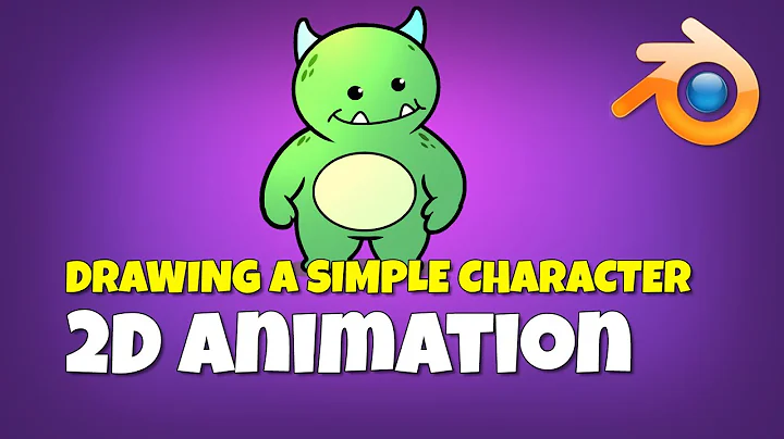 How to draw a Simple 2D Character in Blender 2.9 Grease Pencil. Blender tutorial (Monster Edition)