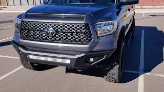 Affordable off road bumper for tundra.
https://www.extremeterrain.com/barricade-tundra-hd2-front-bumper-with-led-fog-lights-textured-black-tu1047.html?utm_co...