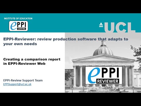 Creating a comparison report in EPPI-Reviewer Web