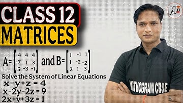 Given A and B are two matrix find AB || Solve x-y+z = 4 , x-2y-2z = 9 and 2x+y+3z = 1 use A inverse