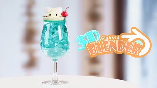 【3Dメイキング】クリームソーダ 作ってみた！ Making a Soda Float in Blender