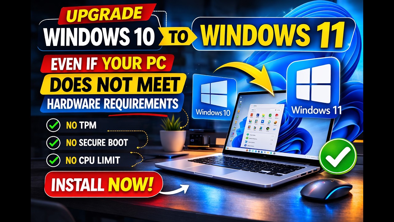 Upgrade Windows 10 to Windows 11 on Unsupported PC (No TPM / No Secure ...