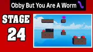 STAGE 24 in OBBY BUT YOU ARE A WORM 🪱(Complete Guide to Passing Stage 24 in Obby But You Are A Worm)