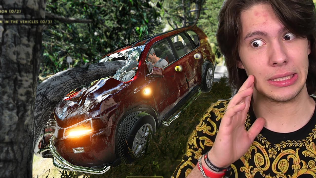 RESGATEI UMA PESSOA DE UM ACIDENTE NA FLORESTA!!  (Accident game)
