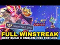 FULL WINSTREAK LING IN MLBB RISING OPEN!! | LING FASTHAND GAMEPLAY IN MRO WITH BEST BUILD &amp; EMBLEM
