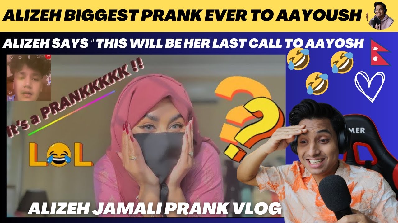 ALIZEH 🥷SAYS TO AAYOUSH "THIS WILL BE OUR LAST VIDEO CALL" |ALIZEH PRANKED AAYOUSH 😂| Reaction Video