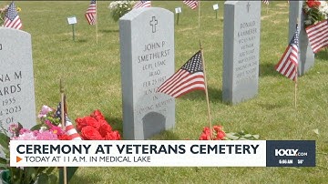 Ceremony at veterans cemetary
