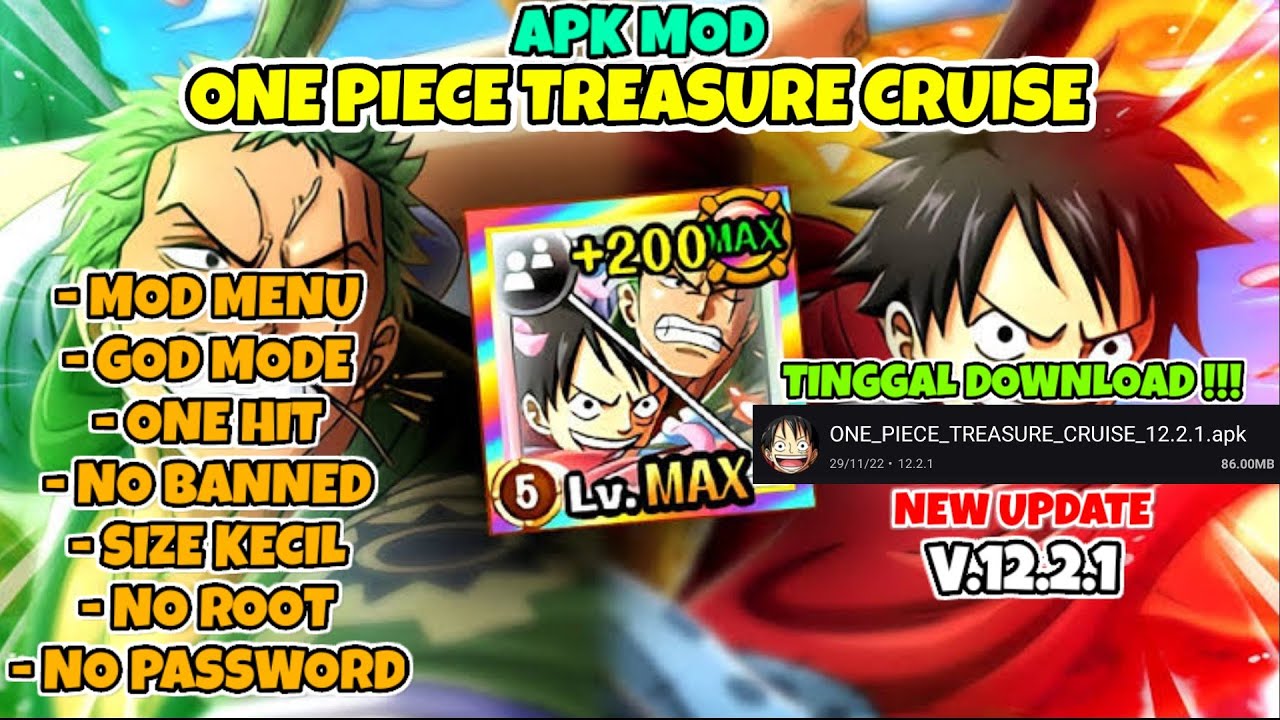 one piece treasure cruise mod apk unlimited gems 2022