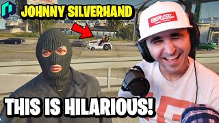 Summit1g Can't Stop Laughing at Johnny Silverhand driving to races! | GTA 5 NoPixel RP