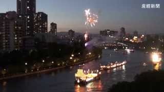 天神祭クライマックス　上がったで！　花火再び５千発