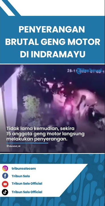 Detik-detik Penyerangan Belasan Geng Motor di Indramayu, Motor Korban Tiba-tiba Ditendang