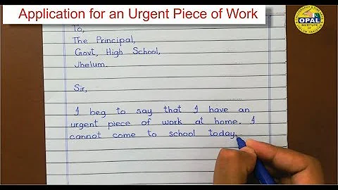 Application for an urgent piece of work