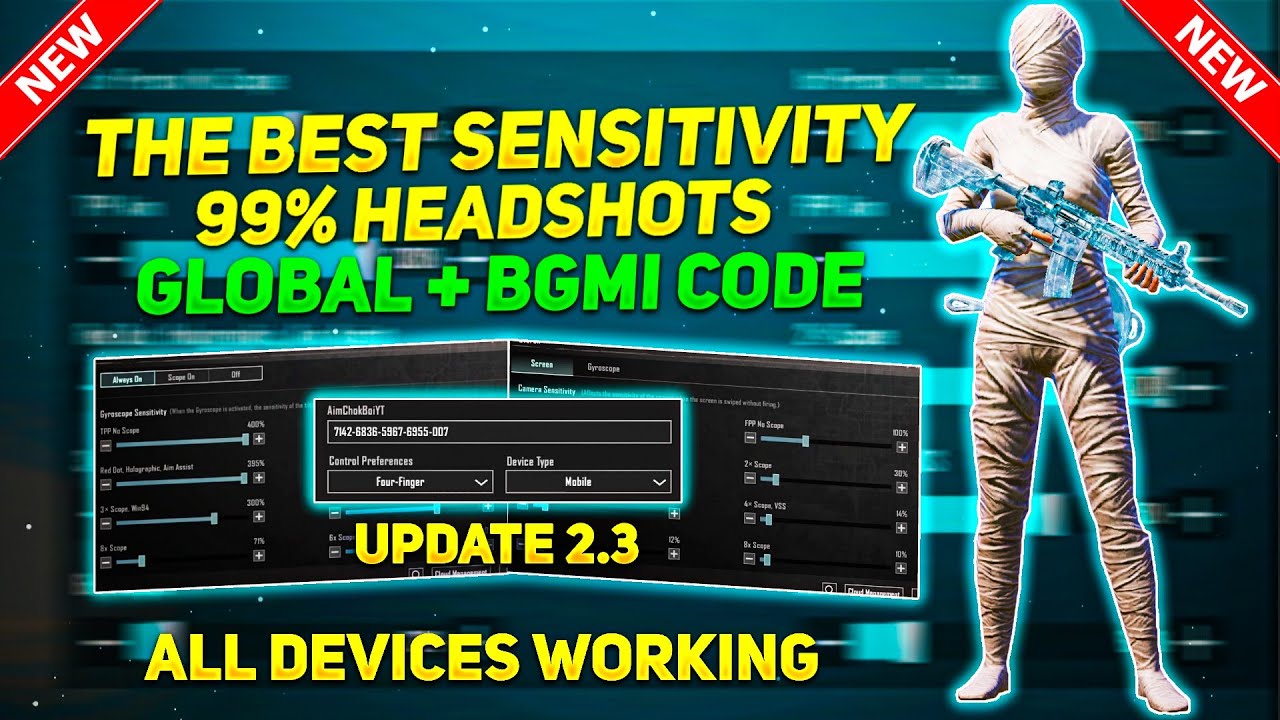 Update 2.3!!🔥100% Zero Recoil Sensitivity CODE+4 Finger Control CODE ...