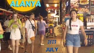 Alanya Street Ni̇ght Walki̇ng Tour Alanya Ci̇ty Center Antalya Turkey Holiday Travel 4K Vi̇deo