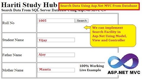 Best Way to Search Data Using Asp.Net MVC From SQL Server Database | Hindi | Free Online Classes