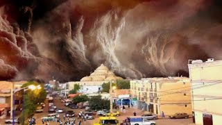 Güneş Kayboldu - Gün Gece Oldu. Kum Fırtınası Aïn El Hadjel, Msila, Cezayiri Vurdu