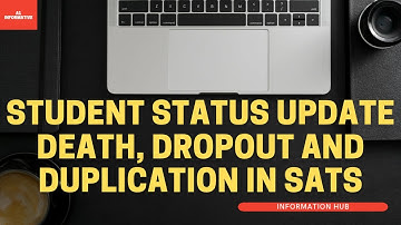 Student Status Mark Dead , Dropout And Duplication IN SATS SCHOOL LOGIN  #SATS