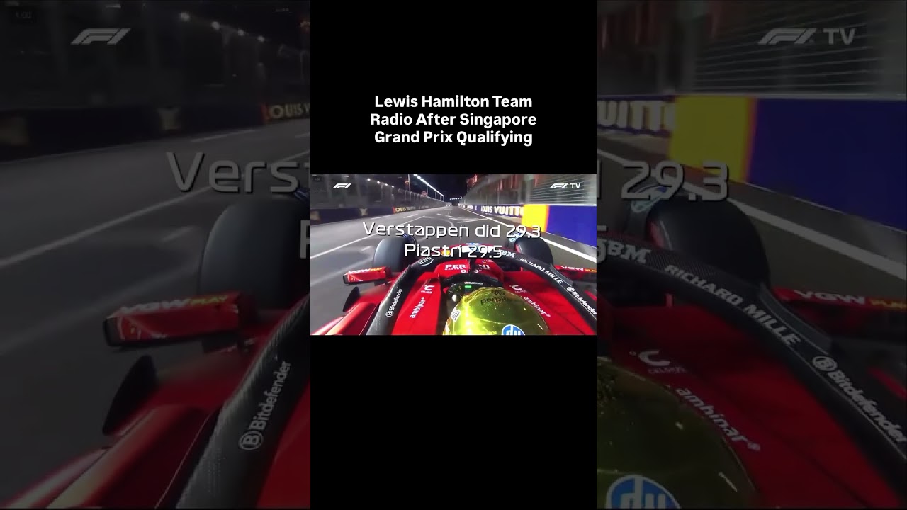 Lewis Hamilton’s team radio after Singapore Qualifying ⚔️🏎️ 