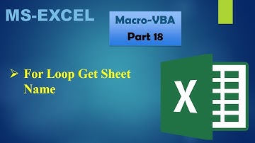 For Loop Get Sheet Name coding in VBA Part 18 - in Excel - By Amol Gulekar | in Hindi