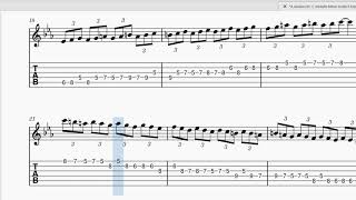 Guitar Lesson : A Aeolian b5( C Melodic Minor Mode 6 )Triples Pattern. Altrenate Picking
