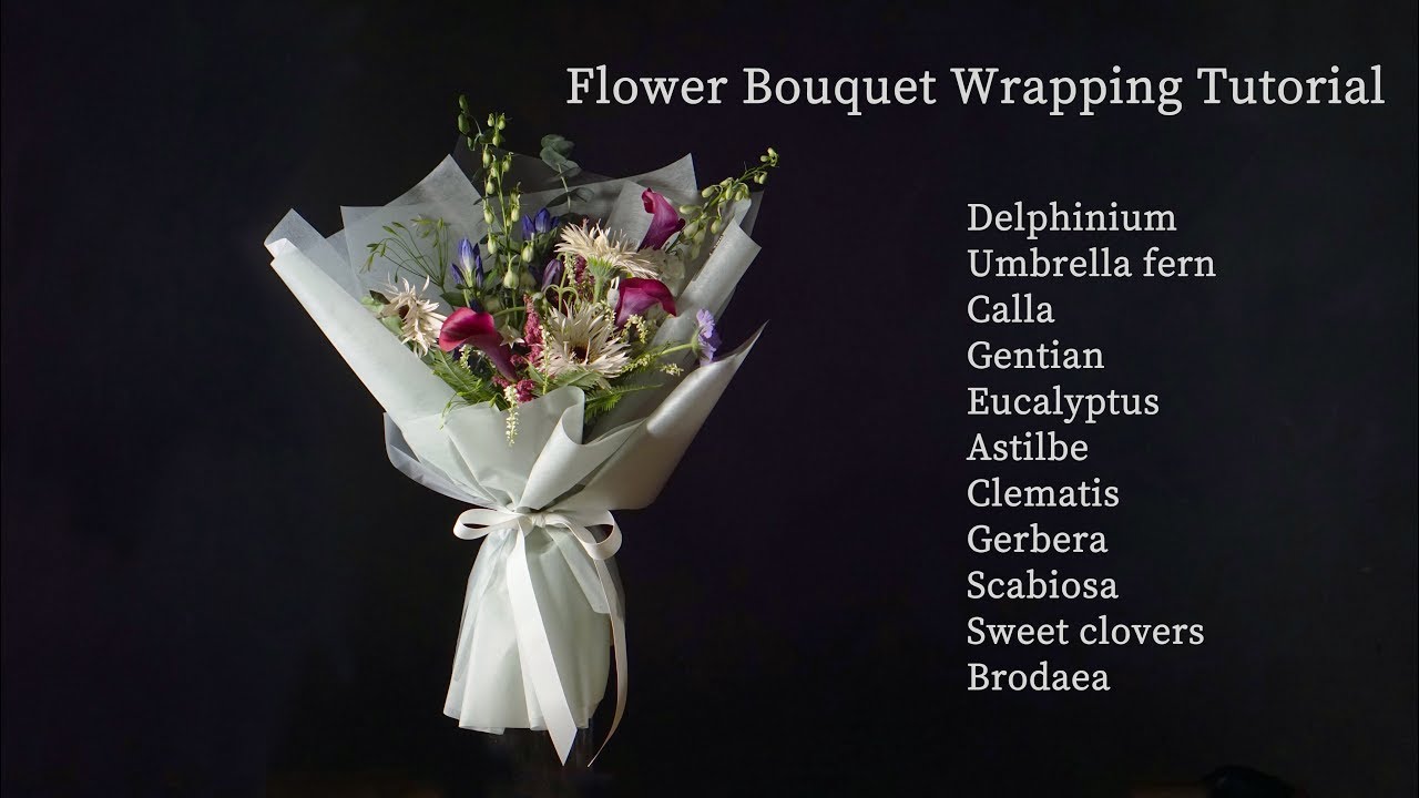 How to wrap flower bouquet using Kraft paper * 크라프트지 꽃다발