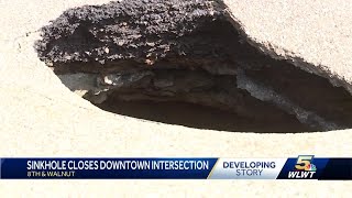 Sinkhole blocks roadway in downtown Cincinnati, city officials say
