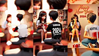 Happy New Year 2024 T-Shirt Name Video Editing | Happy New Year Couple Name Video Editing