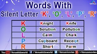 Words With Silent Letter K O L P R Youtube