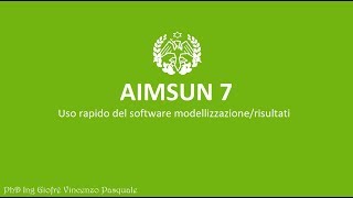 Aimsun - uso rapido - modellizzazione/risultati