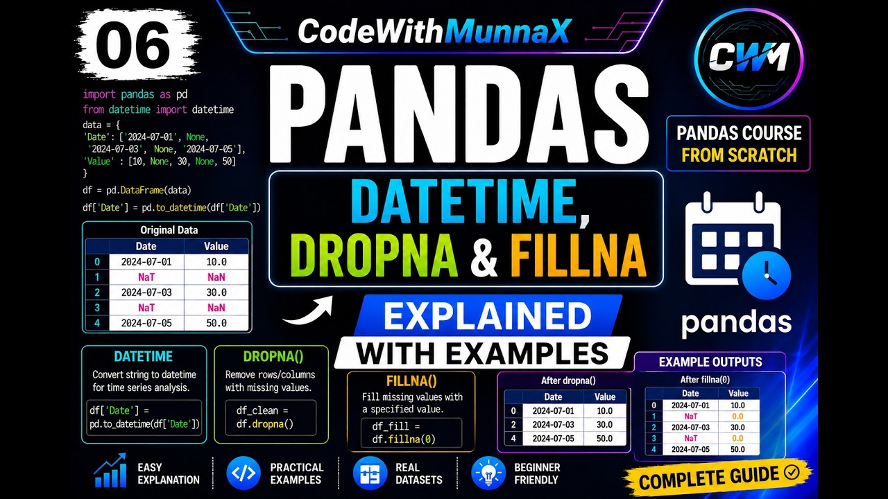 06. Pandas | Datetime, dropna() & fillna() in Python | Complete Beginner Guide