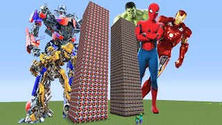 TRANSFORMERS KULE ŞANS BLOK VS SÜPER KAHRAMAN KULE ŞANS BLOK 😱 - Minecraft