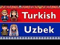 Turkic turkish  uzbek
