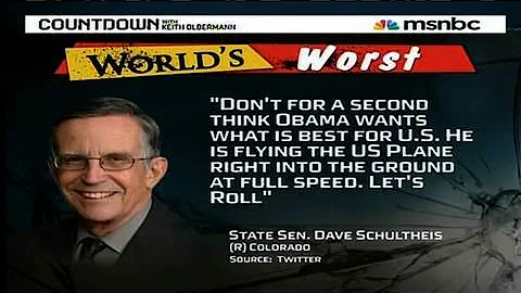 Colorado State Senator Dave Schulteis is Keith Olbermann's Worst Person in the World