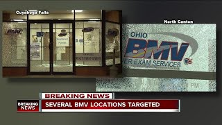 Three Bureau of Motor Vehicle locations in Northeast Ohio shot up overnight