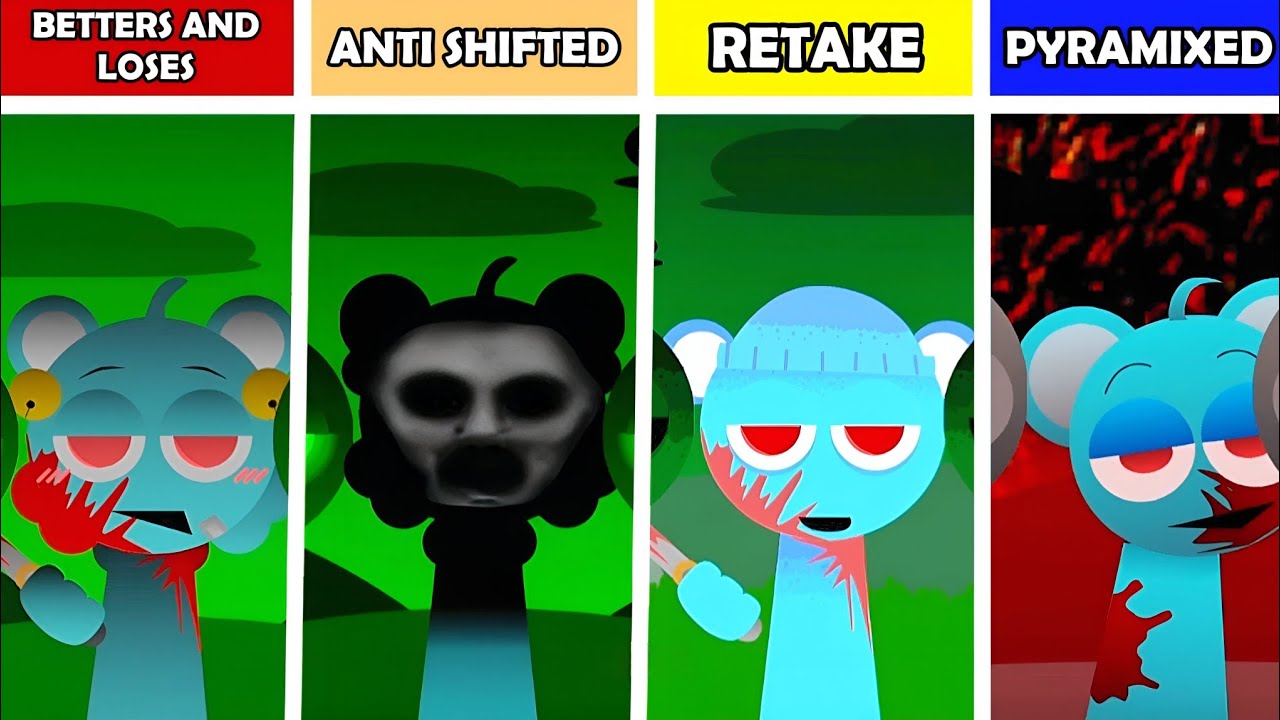 Sprunki Betters and Loses Vs AntiShifted Vs Retake Vs Pyramixed