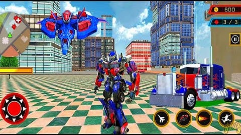 Optimus Grand Robot Truck Jet Transform Game 2021: Optimus Save Bumblebee - Android Gameplay