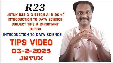 JNTUK R23 2-2 BTECH AI & DS లో INTRODUCTION TO DATA SCIENCE SUBJECT TIPS & IMPORTANT TOPICS   #jntuk