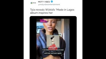 Tyla reveals Wizkid’s “Made in Lagos album inspires her.  #wizkid #tyla #afrobeat #music