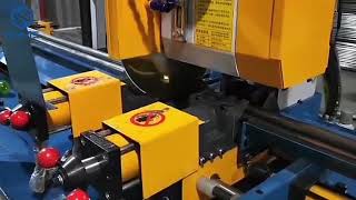 [SteviS cutting machine] CNC steel pipes circular saw cutting, double end chamfering production line