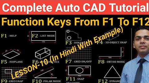 Auto CAD Function Keys | From F1 To F12 | Lesson -10 | With All Example | In Hindi
