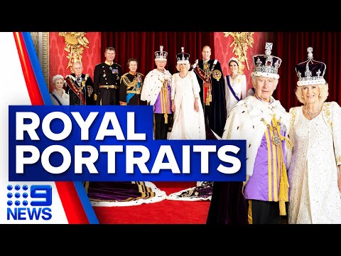 First portraits of King Charles and Queen Camilla released | 9 News Australia