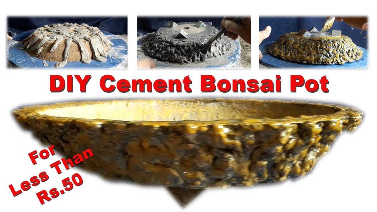 How to Make Colored Cement Bonsai Pot, 50 रुपये से भी कम खर्चे में, Be