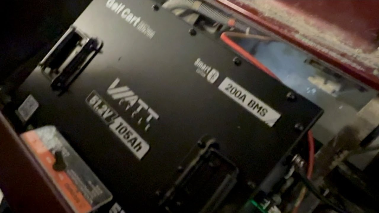 Wattcycle 51.2v 48v 105Ah LiFePO4 Lithium Golf Cart Battery 15A Charger Built-in 200A BMS Bluetooth