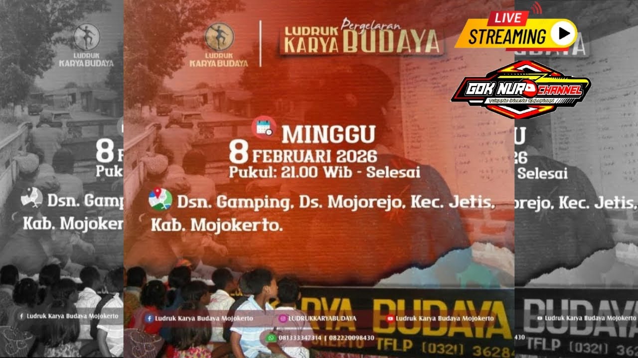 Live. Ludruk - KARYA BUDAYA - Pentas Di Dsn. Gamping Jetis Mojokerto